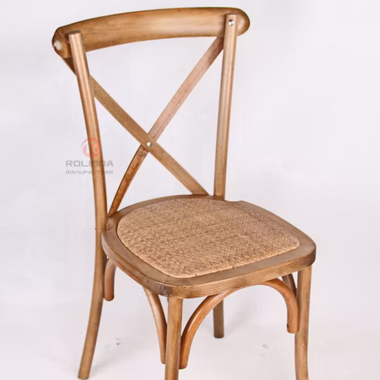Boutique antigo evento de madeira estilo country francês assento rattan madeira maciça cruz volta x cadeira jantar